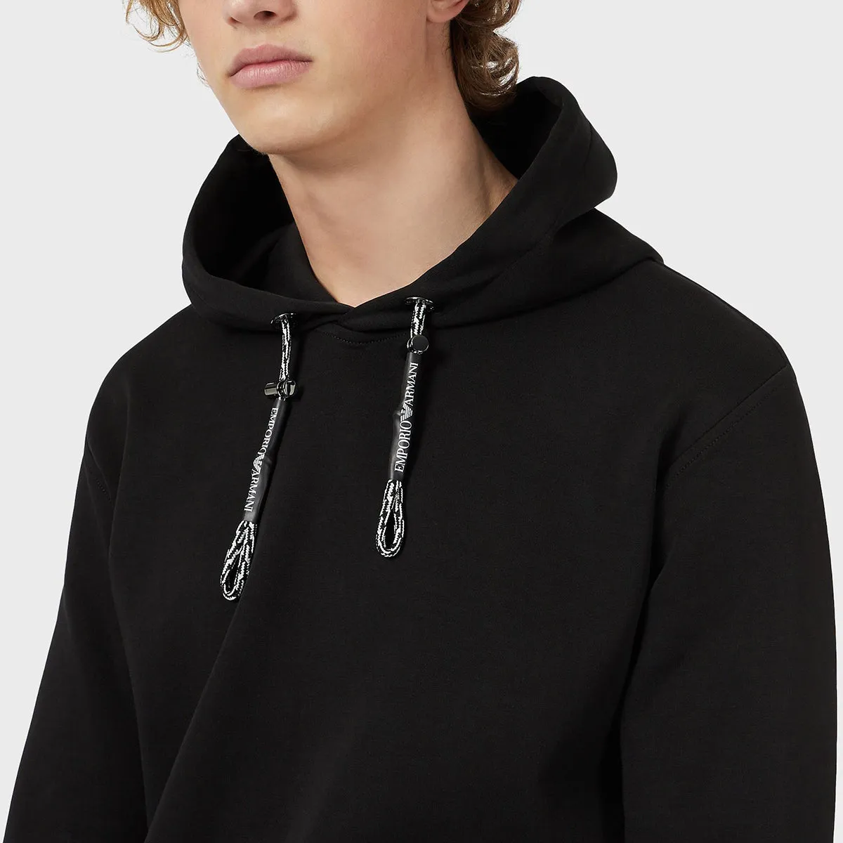 Emporio Armani - Waist Logo Hoodie in Black