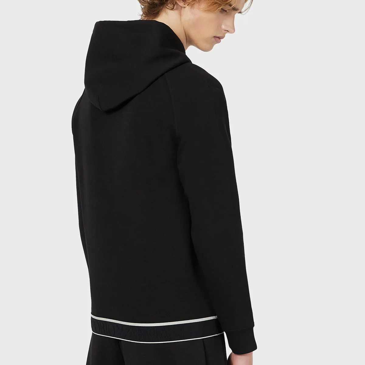 Emporio Armani - Waist Logo Hoodie in Black