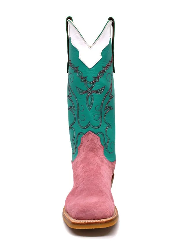 Fenoglio Womens Pink Emerald  Roughout Boots