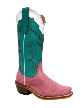 Fenoglio Womens Pink Emerald  Roughout Boots