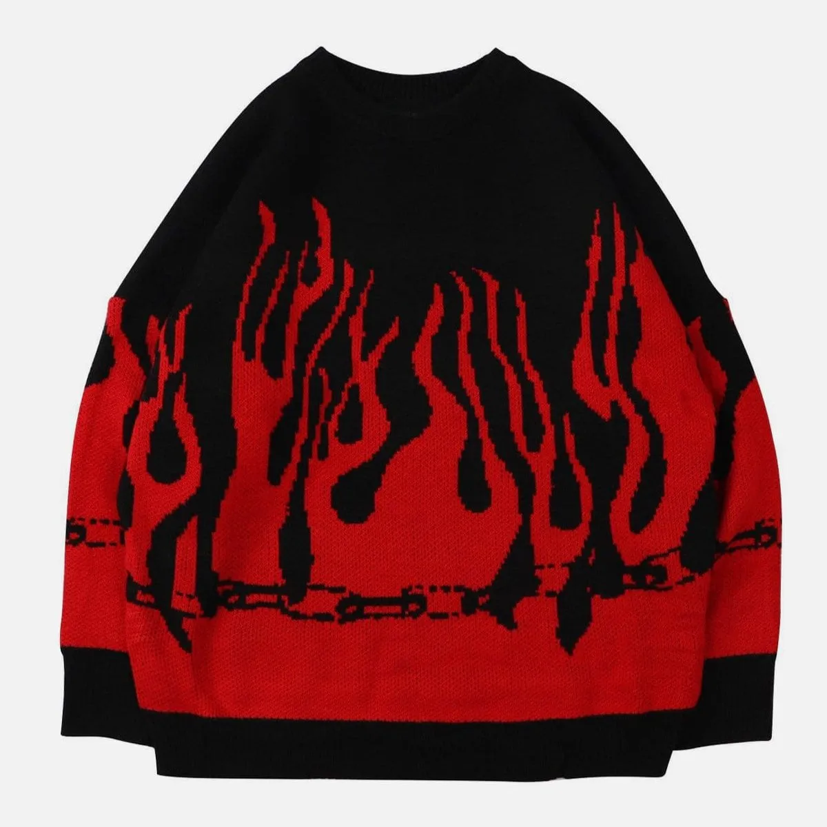 Fire Flame Print Sweater