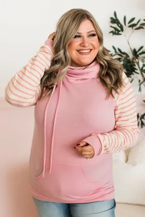 Free To Thrive Lightweight Hoodie- Pink & Ivory