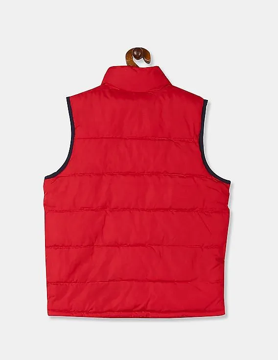 GAP Boys Red Solid Warmest Gilet Jacket