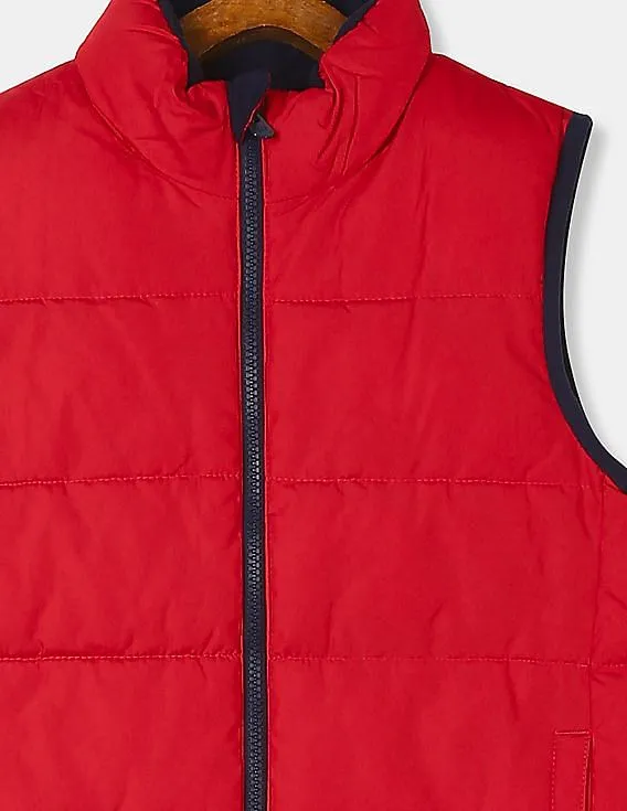 GAP Boys Red Solid Warmest Gilet Jacket