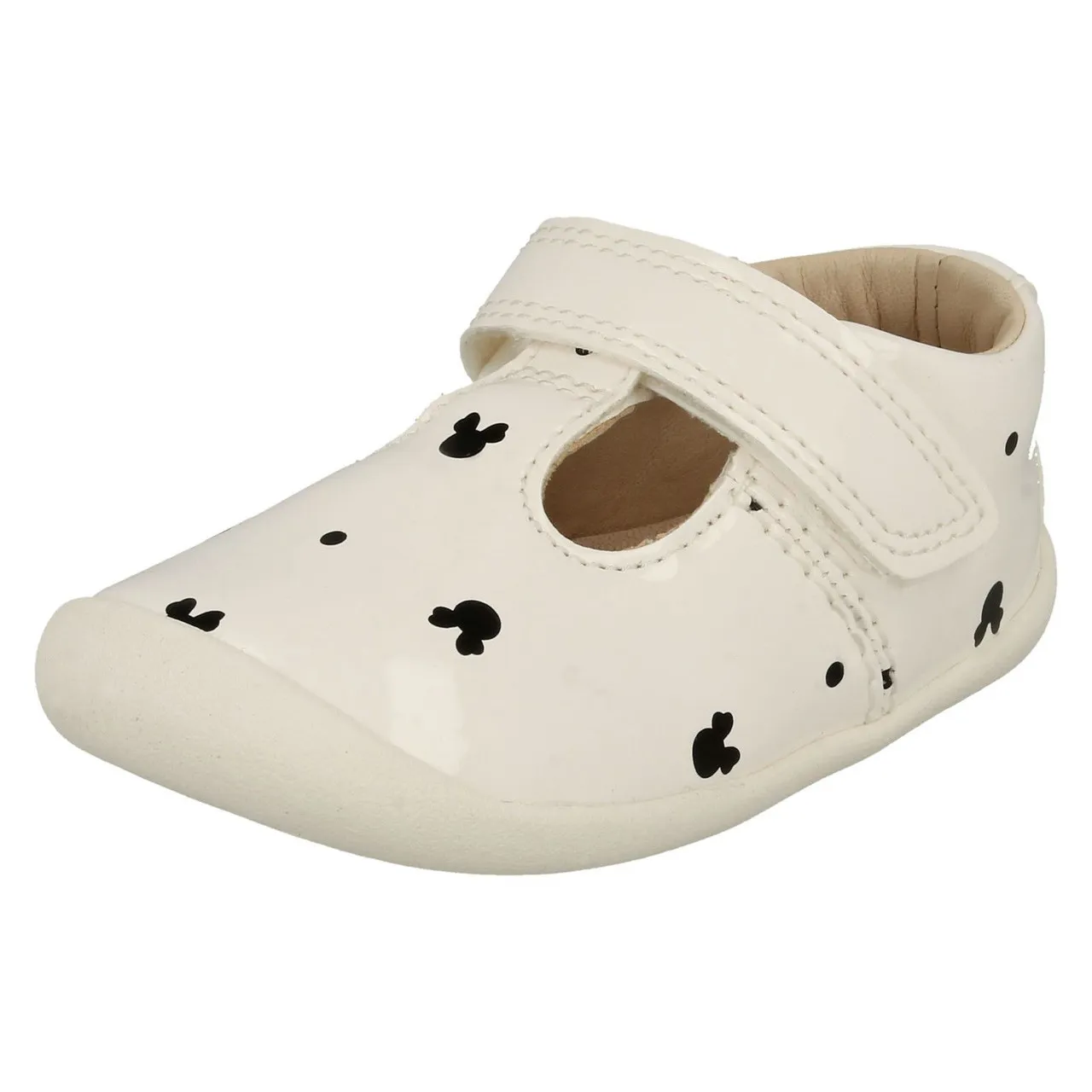 Girls Clarks Disney Detailed T-Bar Shoes Roamer Polka