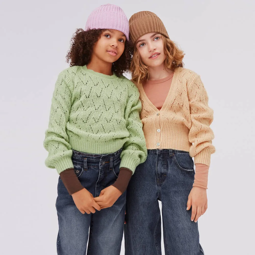 Girls Green Wool Sweater