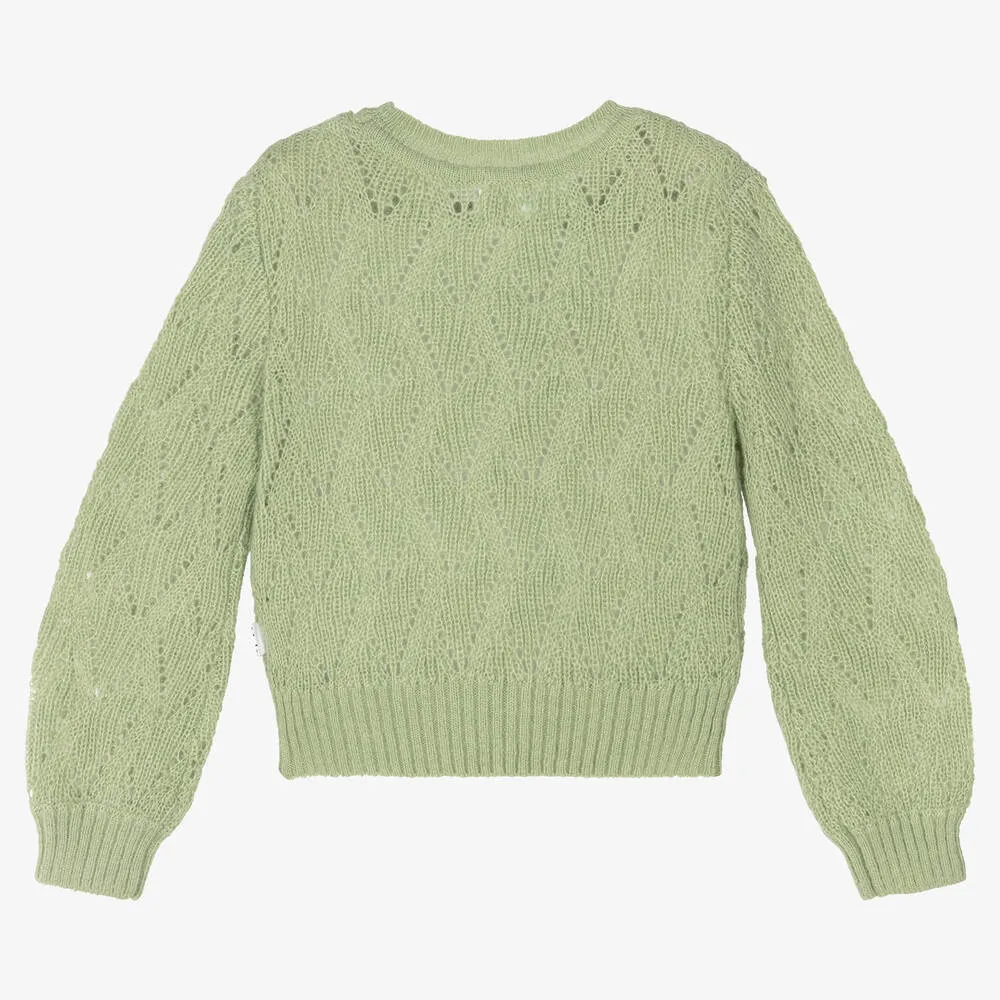 Girls Green Wool Sweater