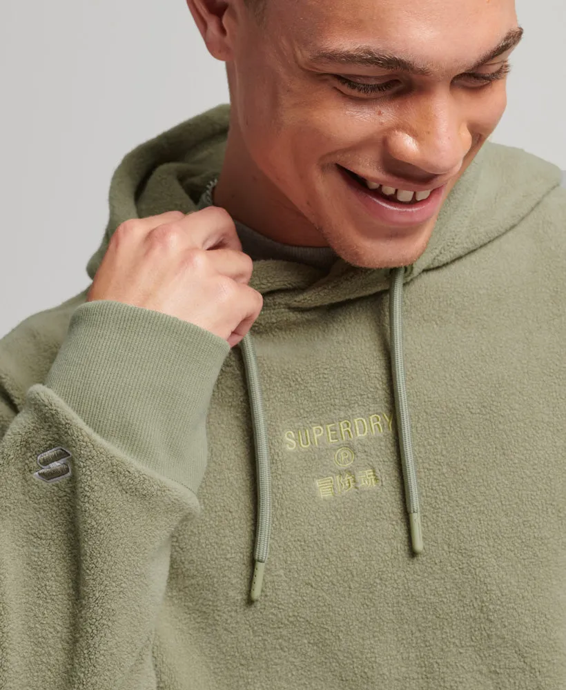 Graphic Logo Loose Fleece Hoodie | Light Khaki