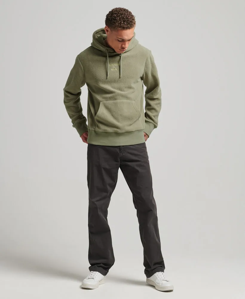 Graphic Logo Loose Fleece Hoodie | Light Khaki