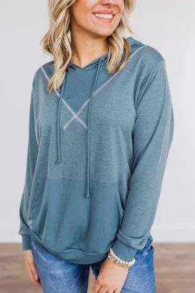 Have To Have It Drawstring Hoodie- Teal