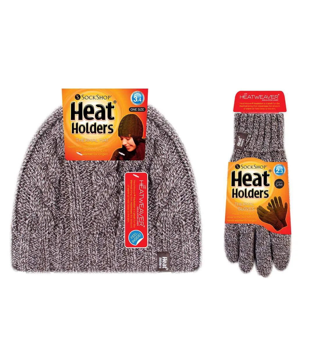 Heat Holders - Ladies Hat & Gloves Set for Winter - M/L