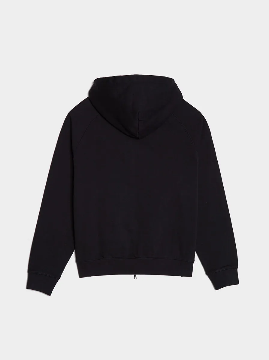 History 2 Way Zip Hoodie, Wash Black