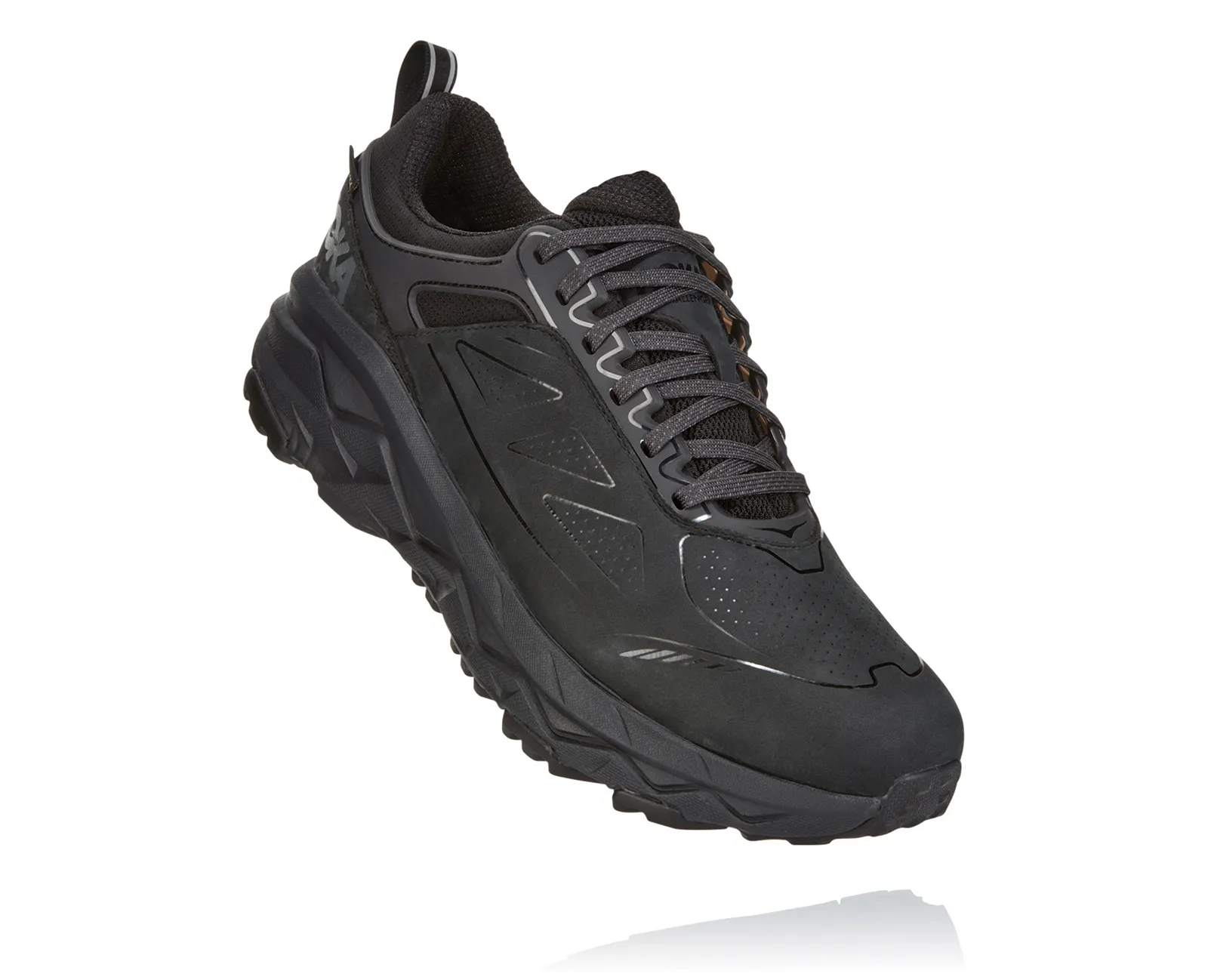 Hoka Mens Challenger Low Gore-Tex Waterproof Hiking Shoe- Black Nubuck Leather