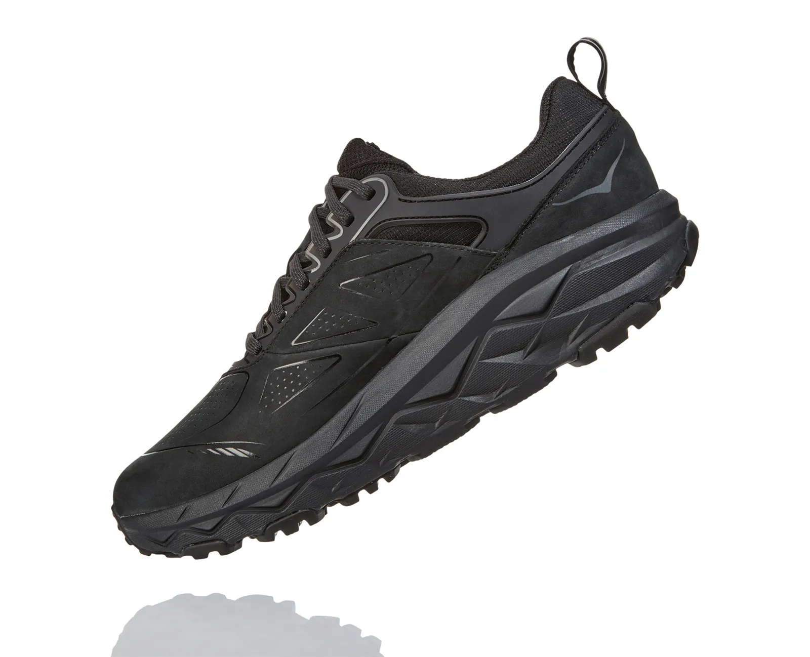 Hoka Mens Challenger Low Gore-Tex Waterproof Hiking Shoe- Black Nubuck Leather