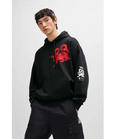 Hugo Oversize-fit cotton fanwear hoodie with special branding