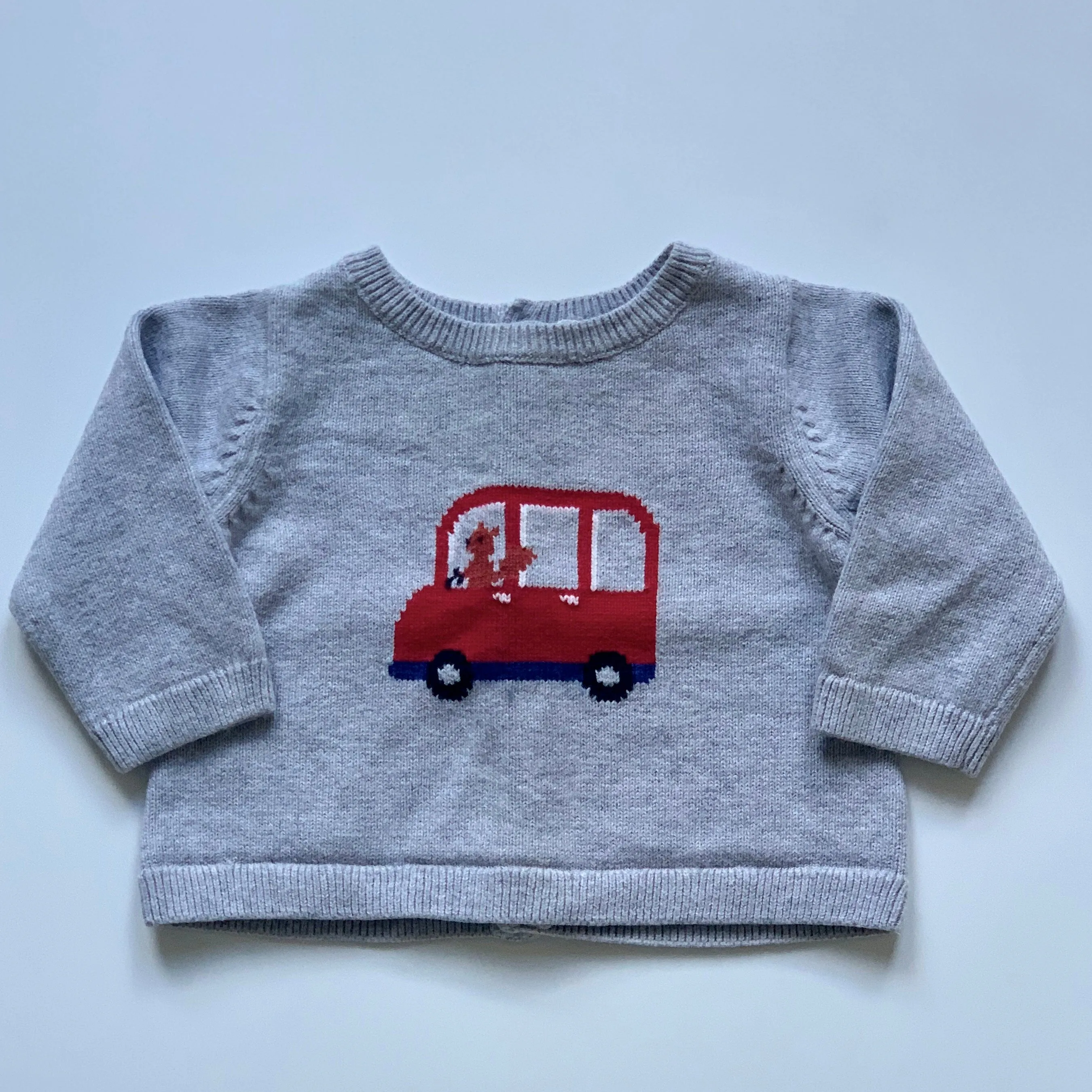 Jacadi Grey Sweater With Motif: 6 Months