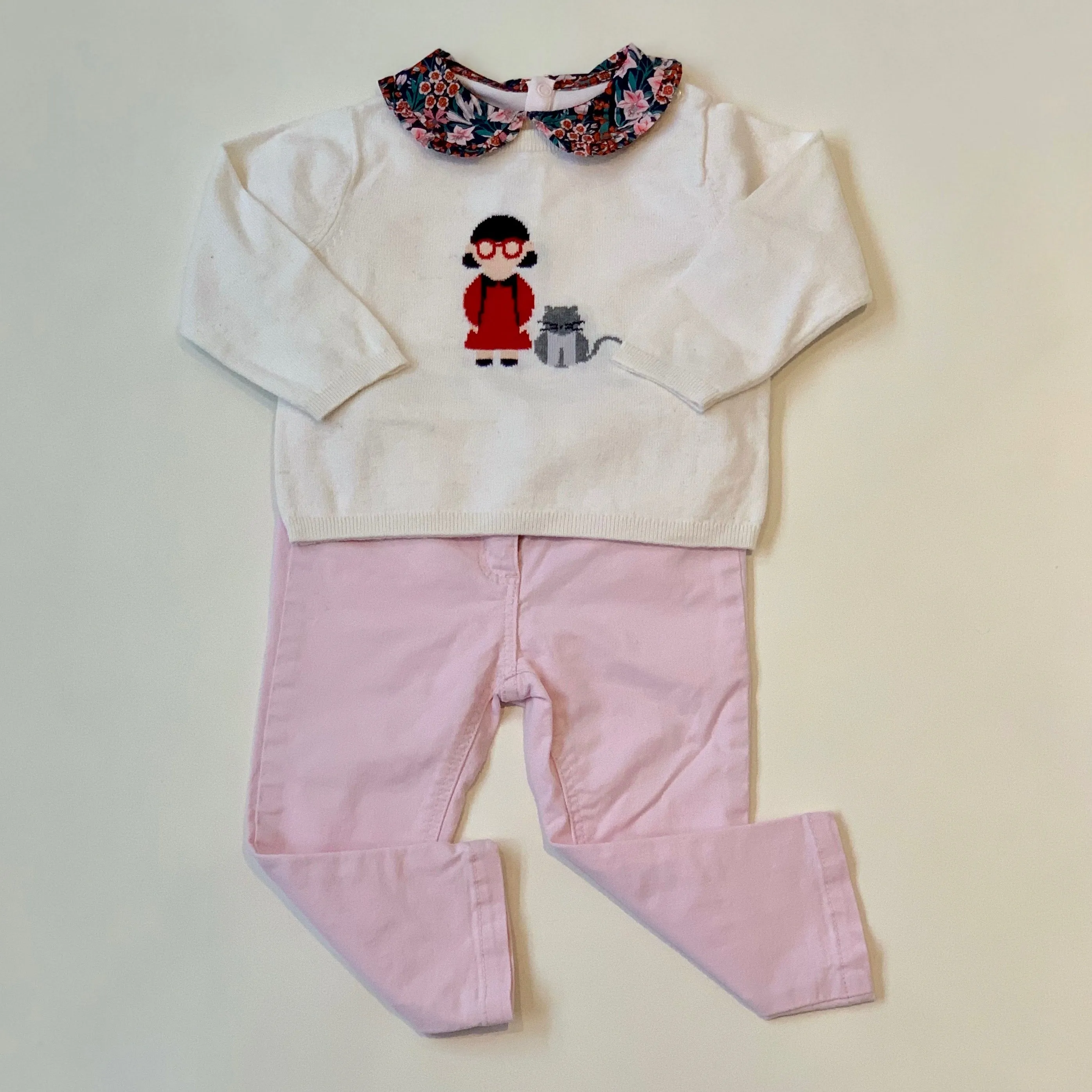 Jacadi White Sweater With Motif: 18 Months