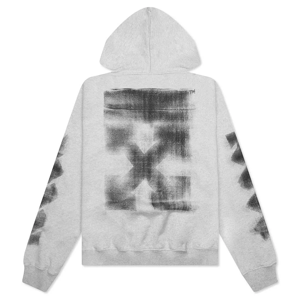 Jumbo Arrow Boxy Hoodie - Melange Grey/Black