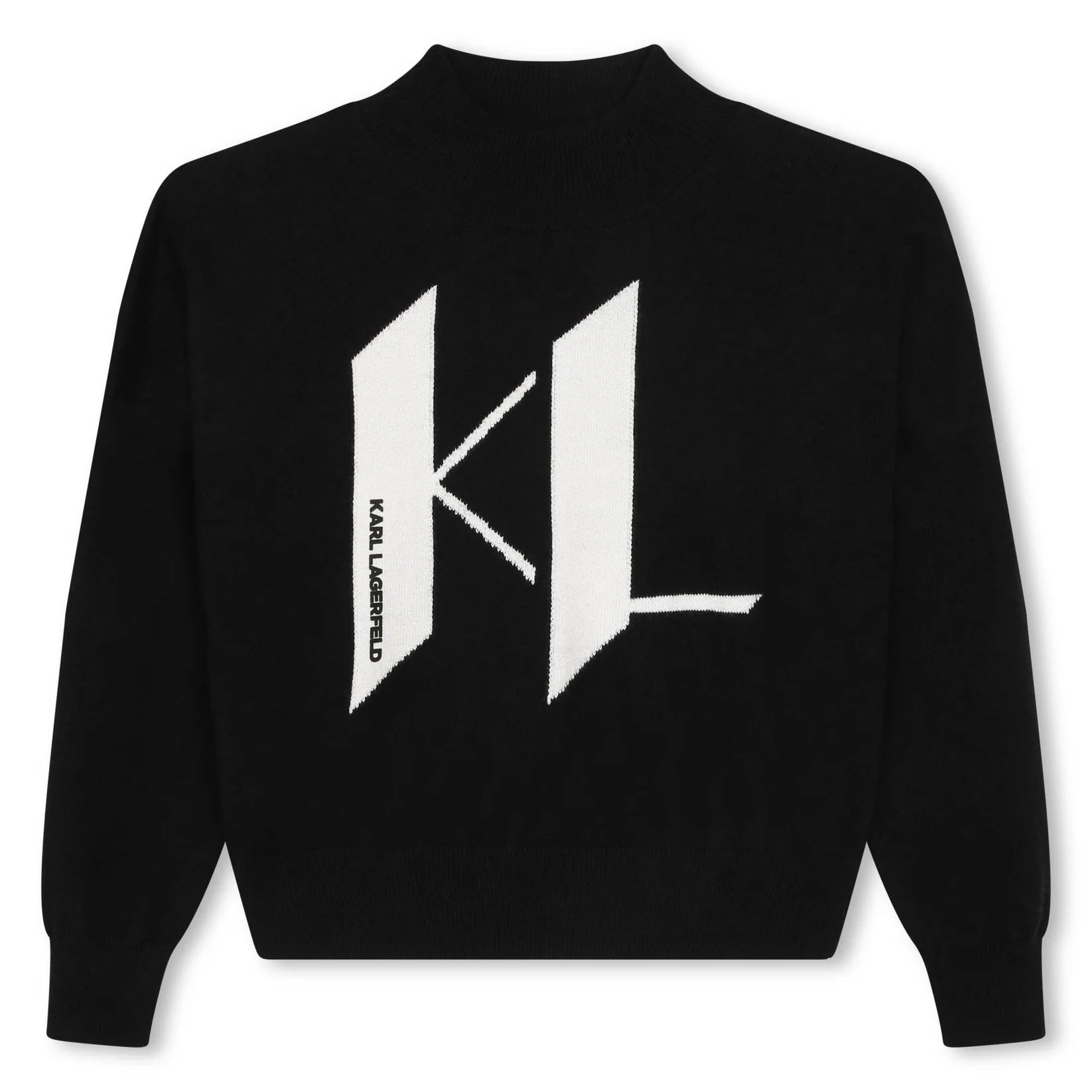 Karl Lagerfeld Mocked Neck KL Logo Sweater