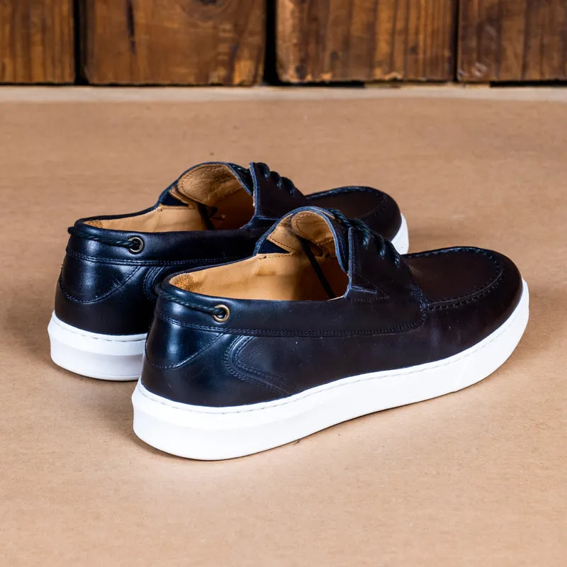 Kingsley Heath S Modern Boat Sneaker Navy/White