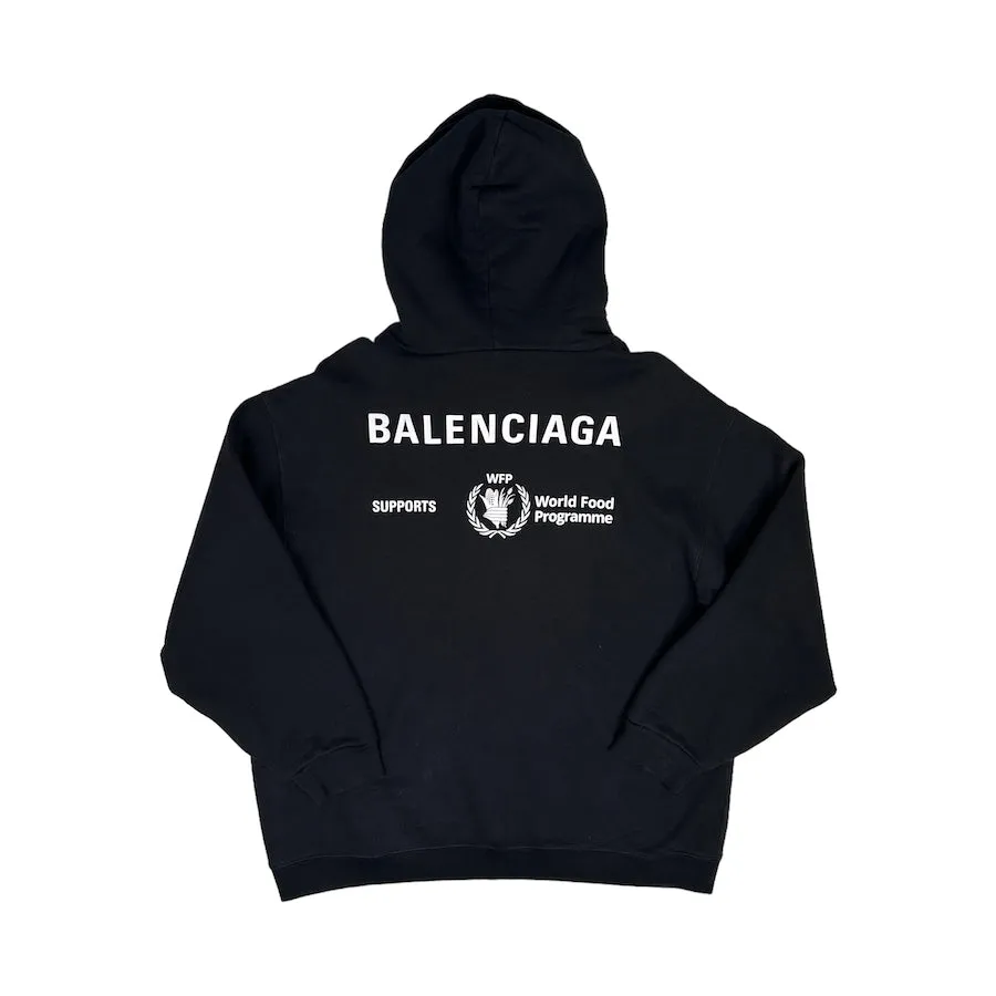 (L) BALENCIAGA WORLD FOOD PROGRAMME HOODIE - BLACK