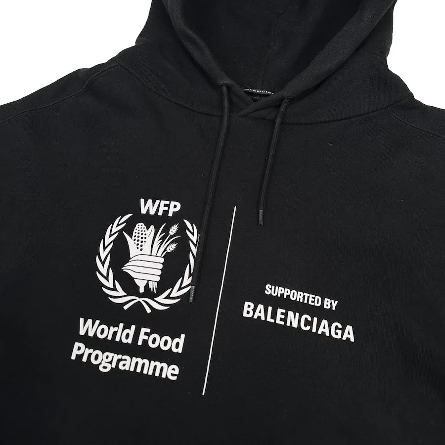 (L) BALENCIAGA WORLD FOOD PROGRAMME HOODIE - BLACK