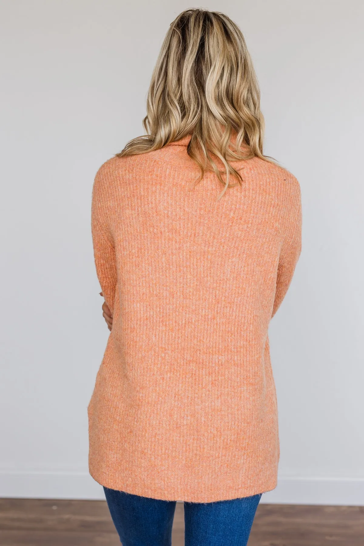 Limelight Aura Knit Cowl Neck Sweater- Coral