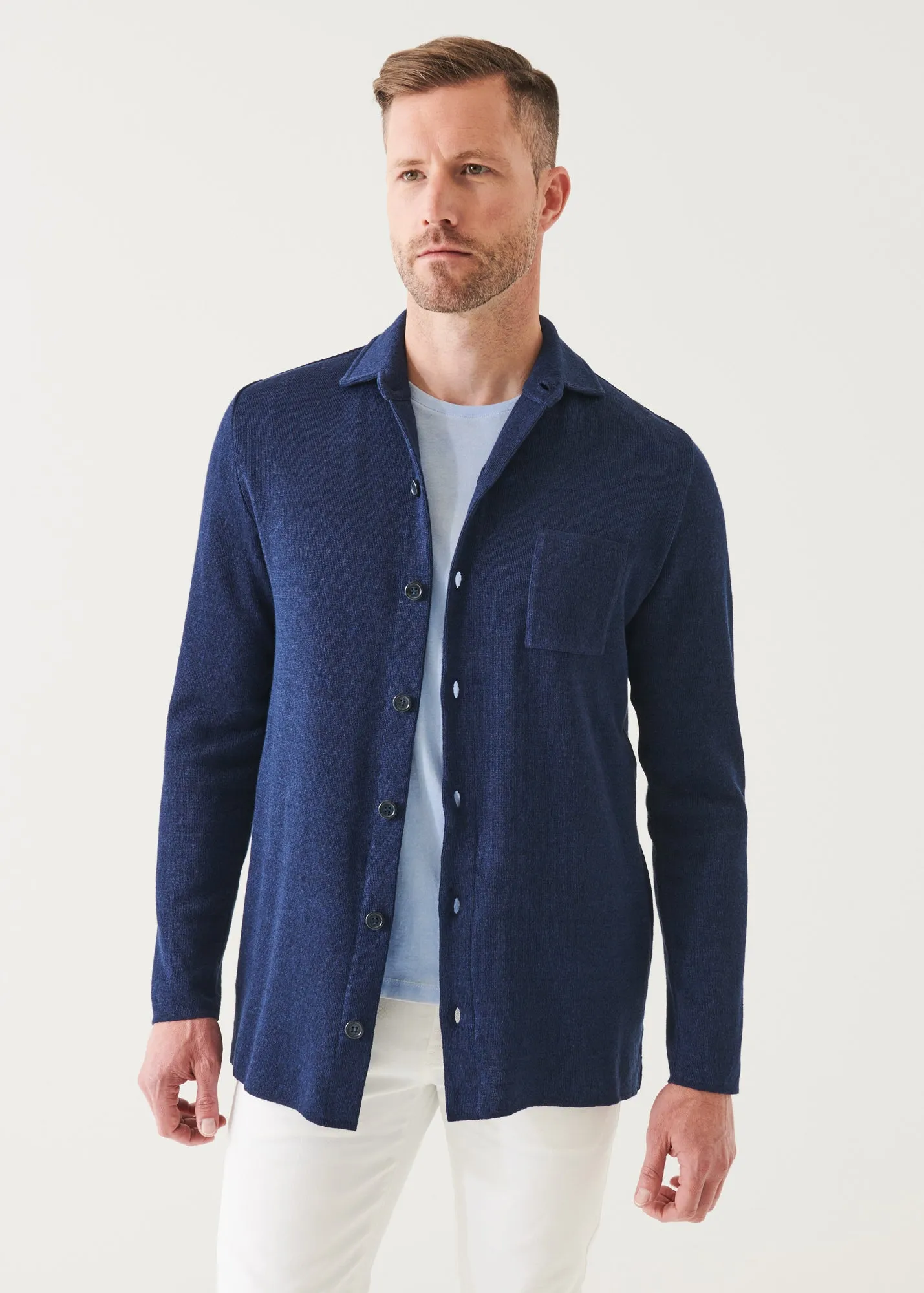 LINEN COTTON BLEND SHIRT JACKET