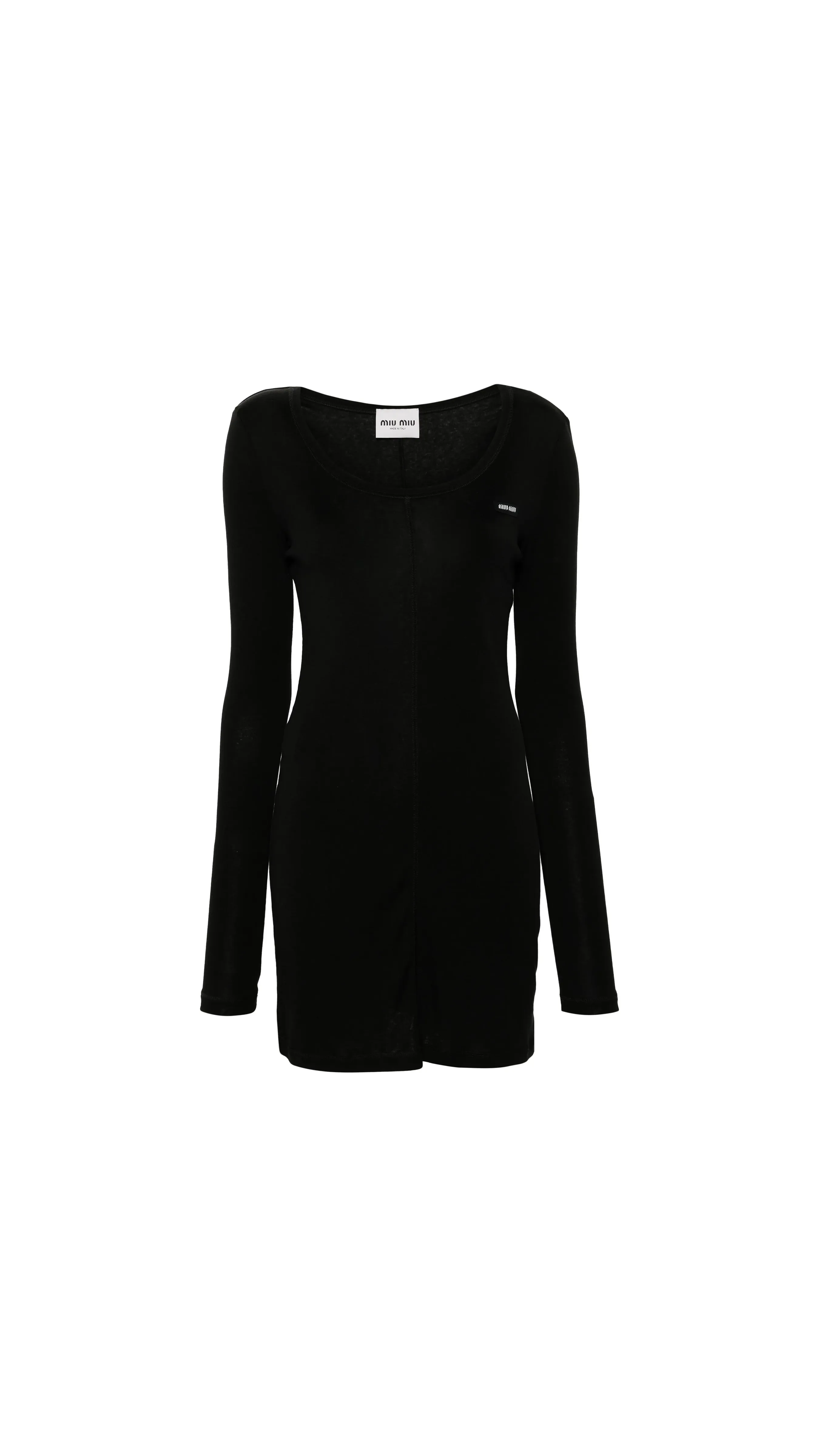 Long Sleeve Jersey Dress - Black