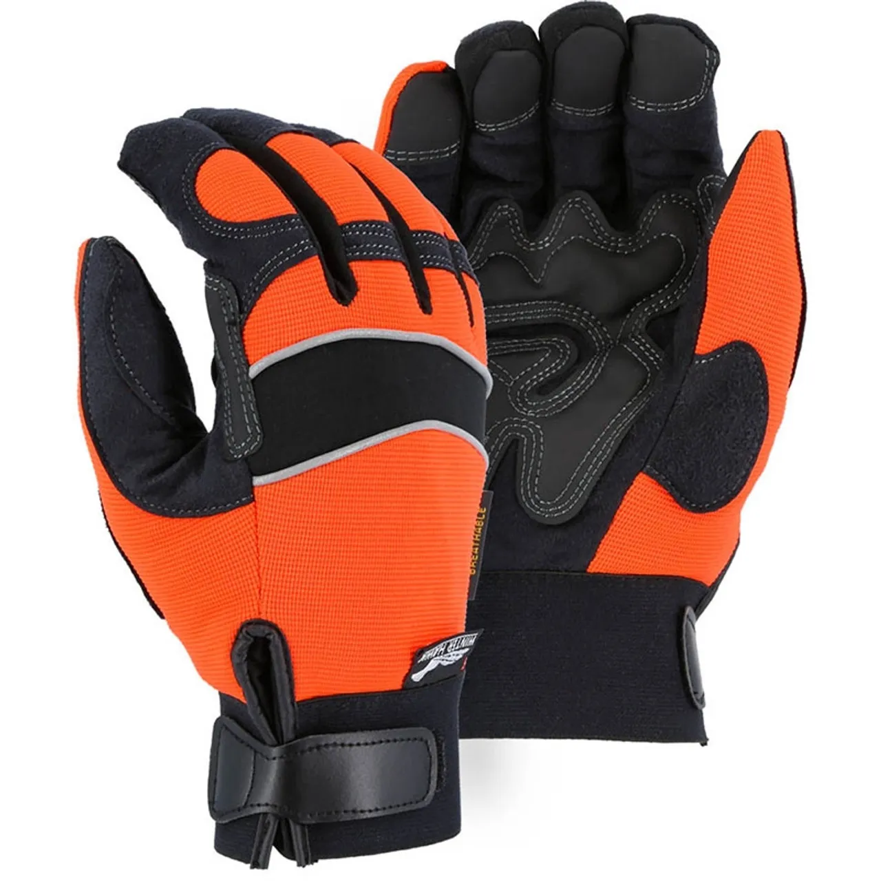 Majestic Box of 12 Pair Hi Vis Orange Winter Mechanics Gloves 2145HOH