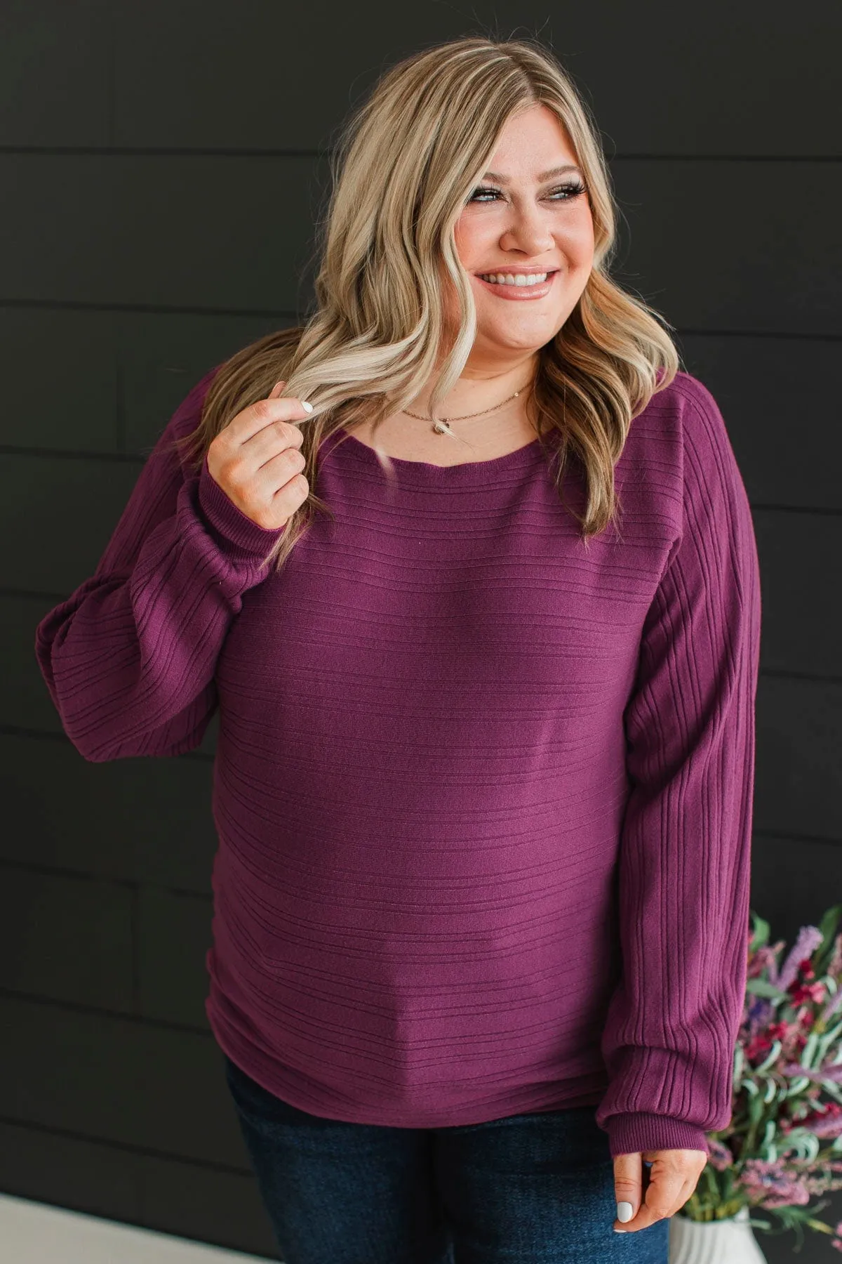 Make It Matter Knit Sweater- Deep Orchid