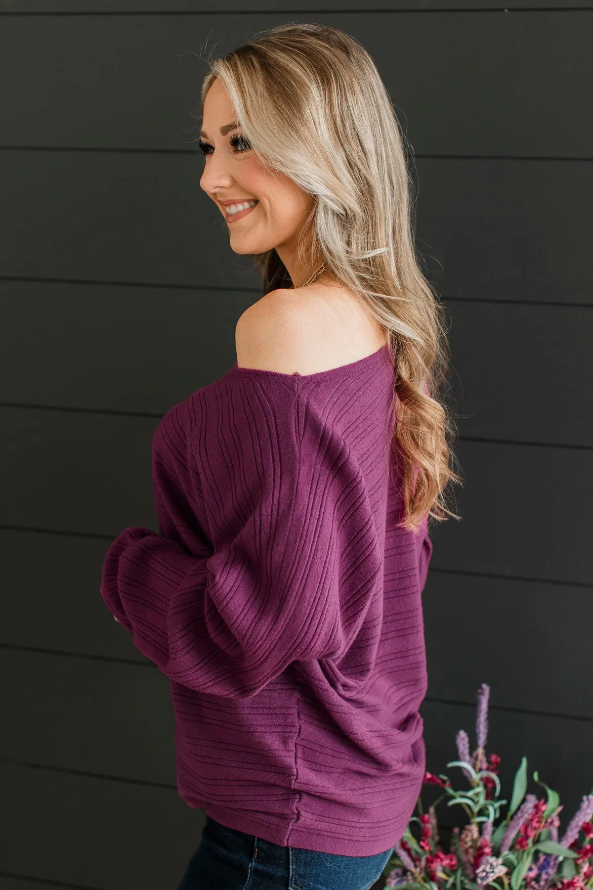 Make It Matter Knit Sweater- Deep Orchid