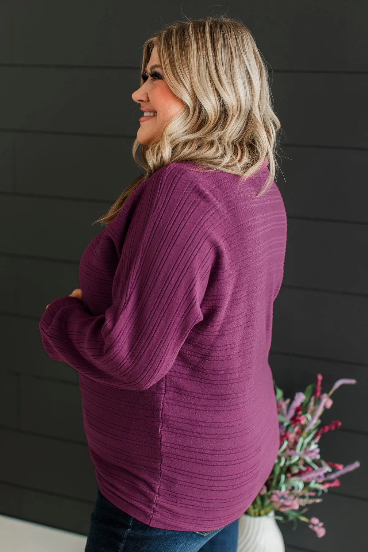 Make It Matter Knit Sweater- Deep Orchid