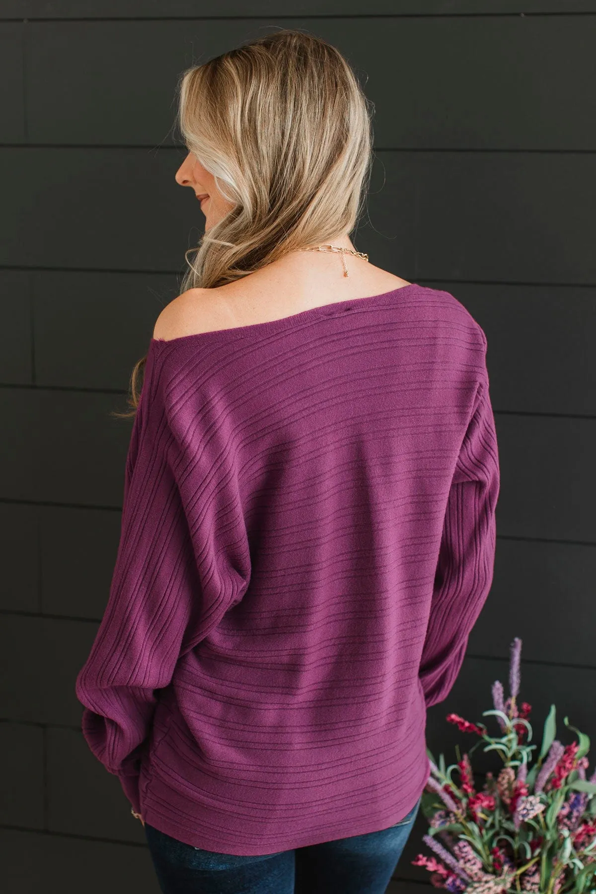 Make It Matter Knit Sweater- Deep Orchid