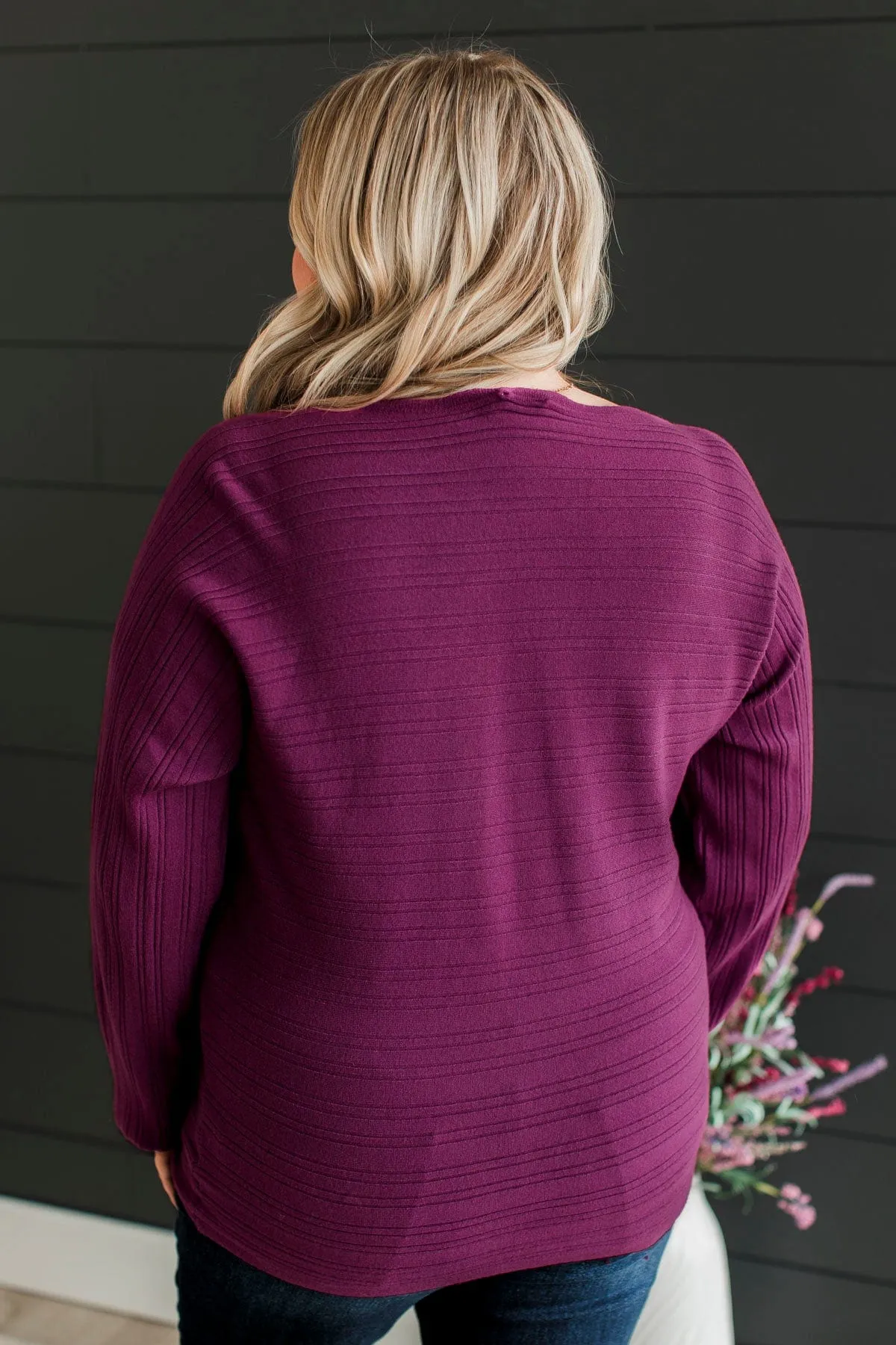 Make It Matter Knit Sweater- Deep Orchid