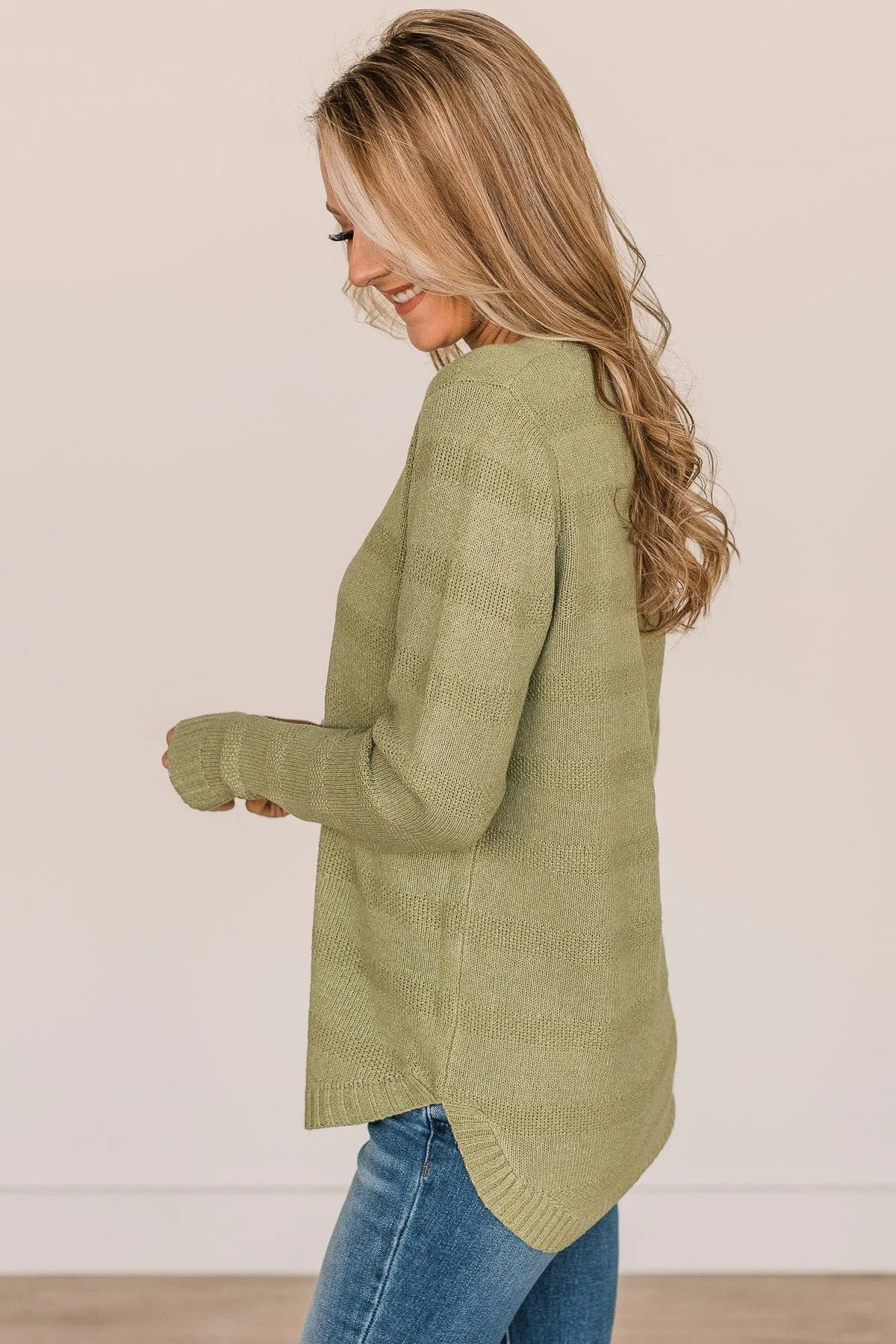 Making It Look Easy Knit Sweater- Sage