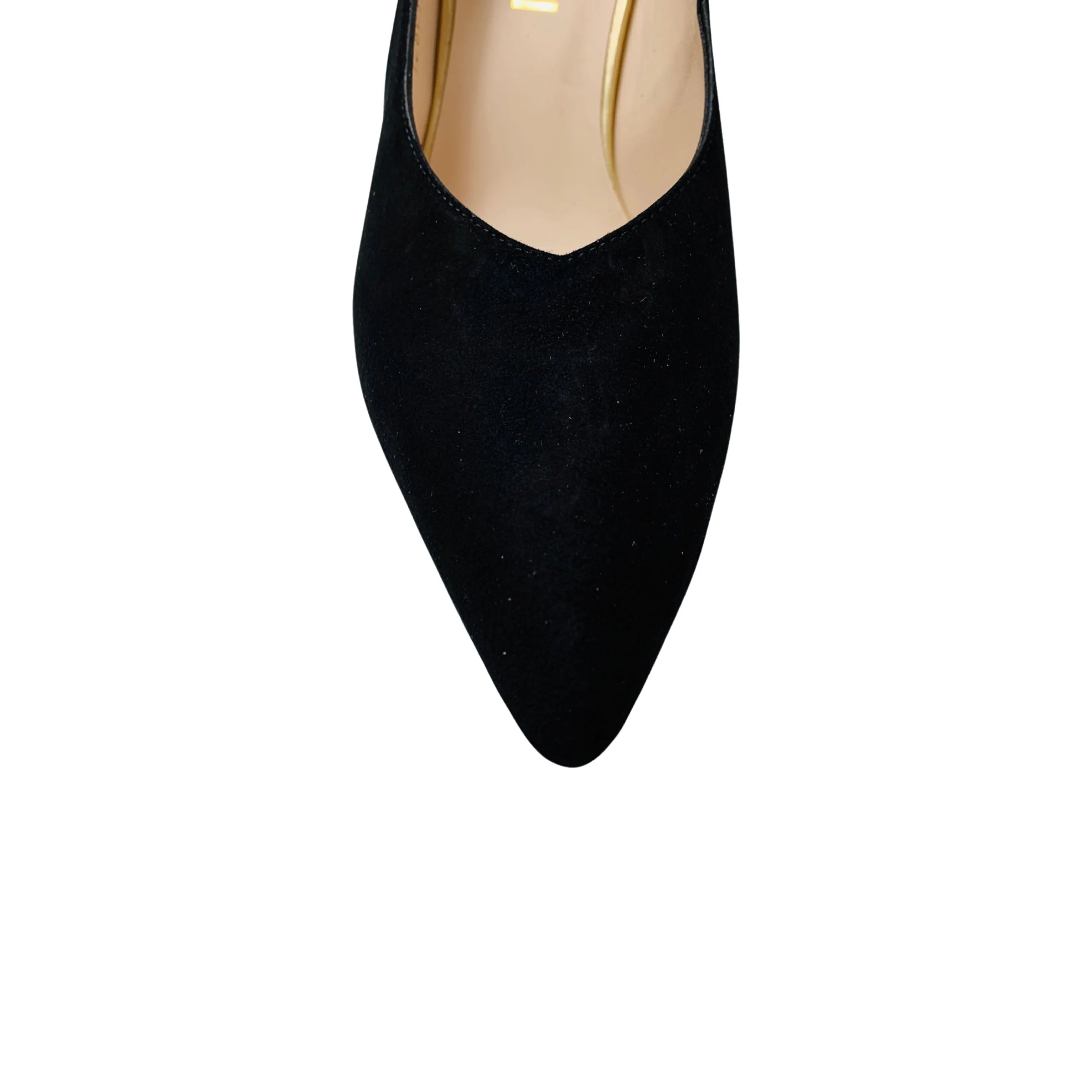 Masana Black Suede Block Heel Pump