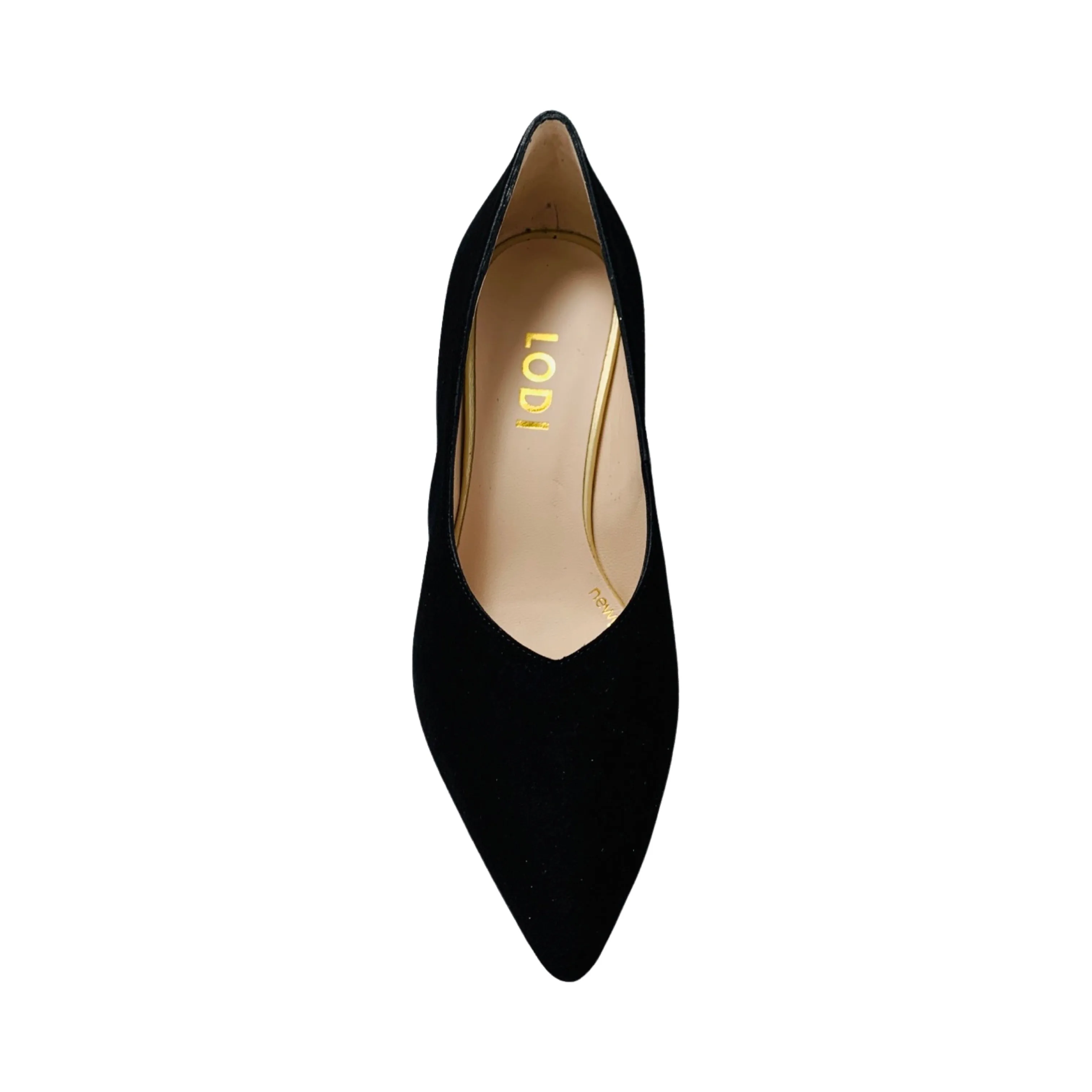 Masana Black Suede Block Heel Pump