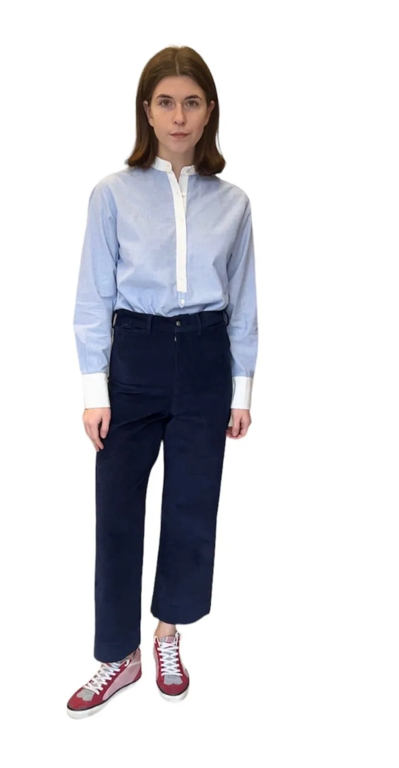 Matilde Blue Shirt With White Trim