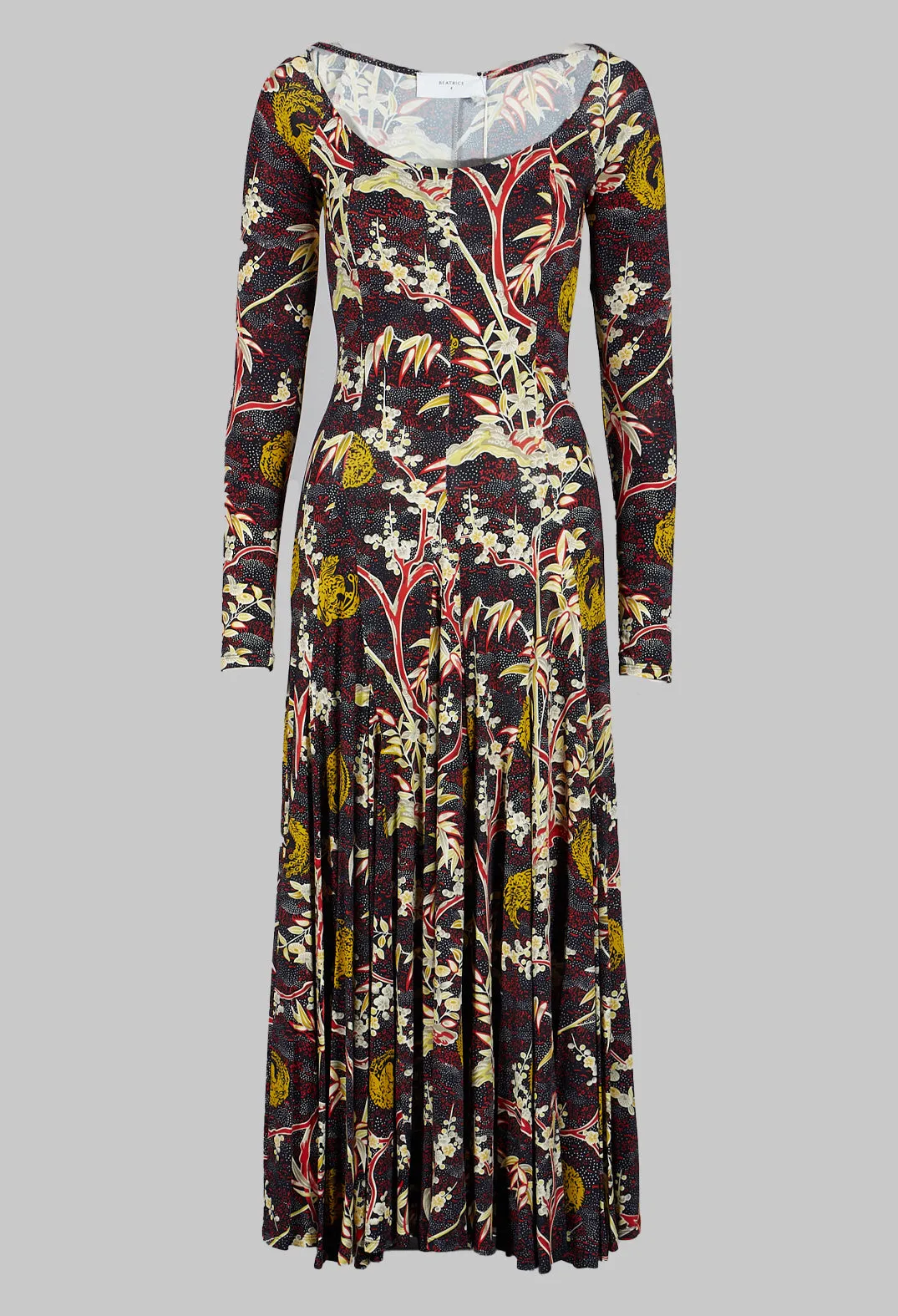 Maxi Jersey Dress in Black Print