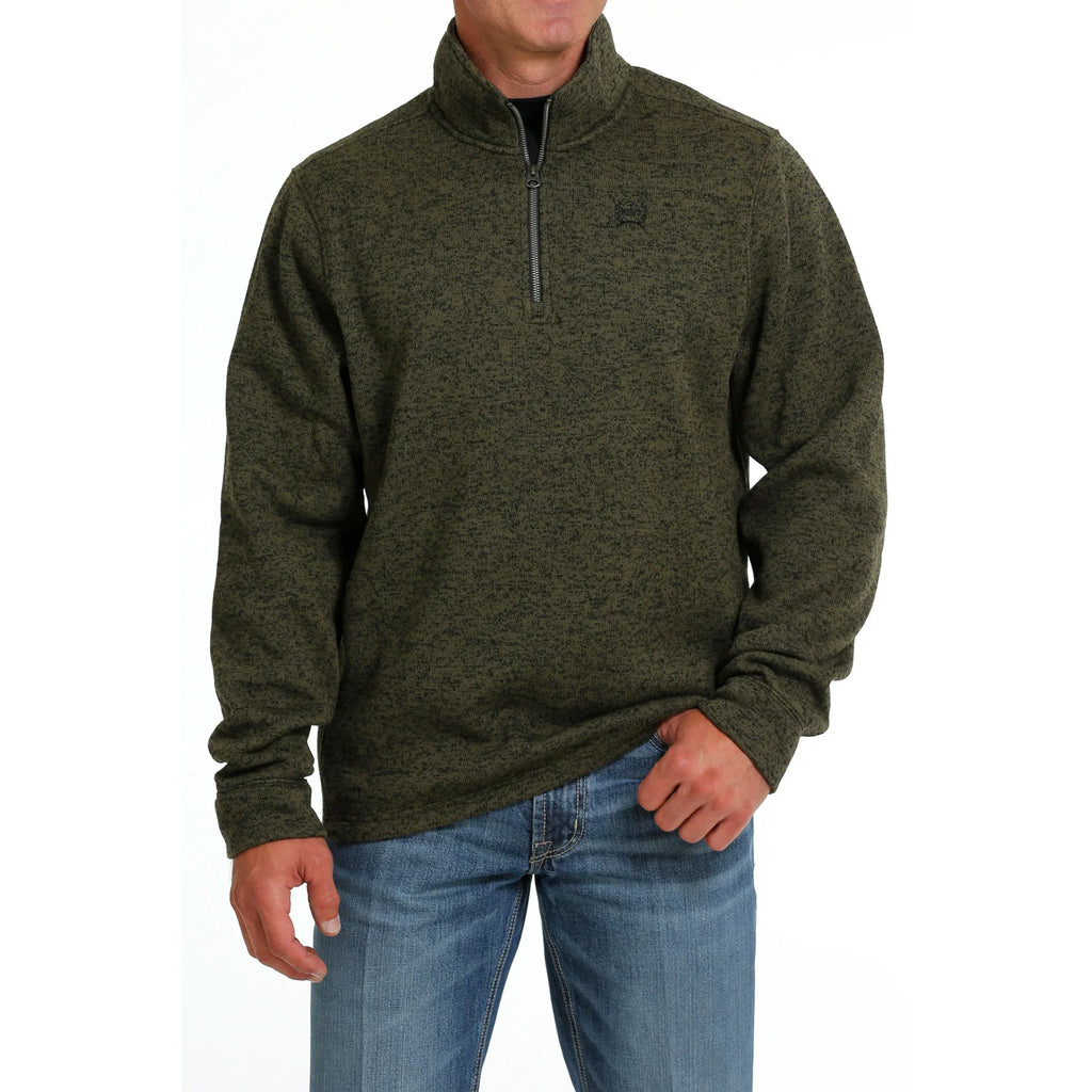 Men's Cinch 1/4 Zip Olive Sweater