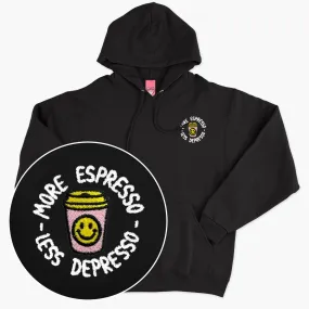 More Espresso Less Depresso Embroidered Hoodie (Unisex)