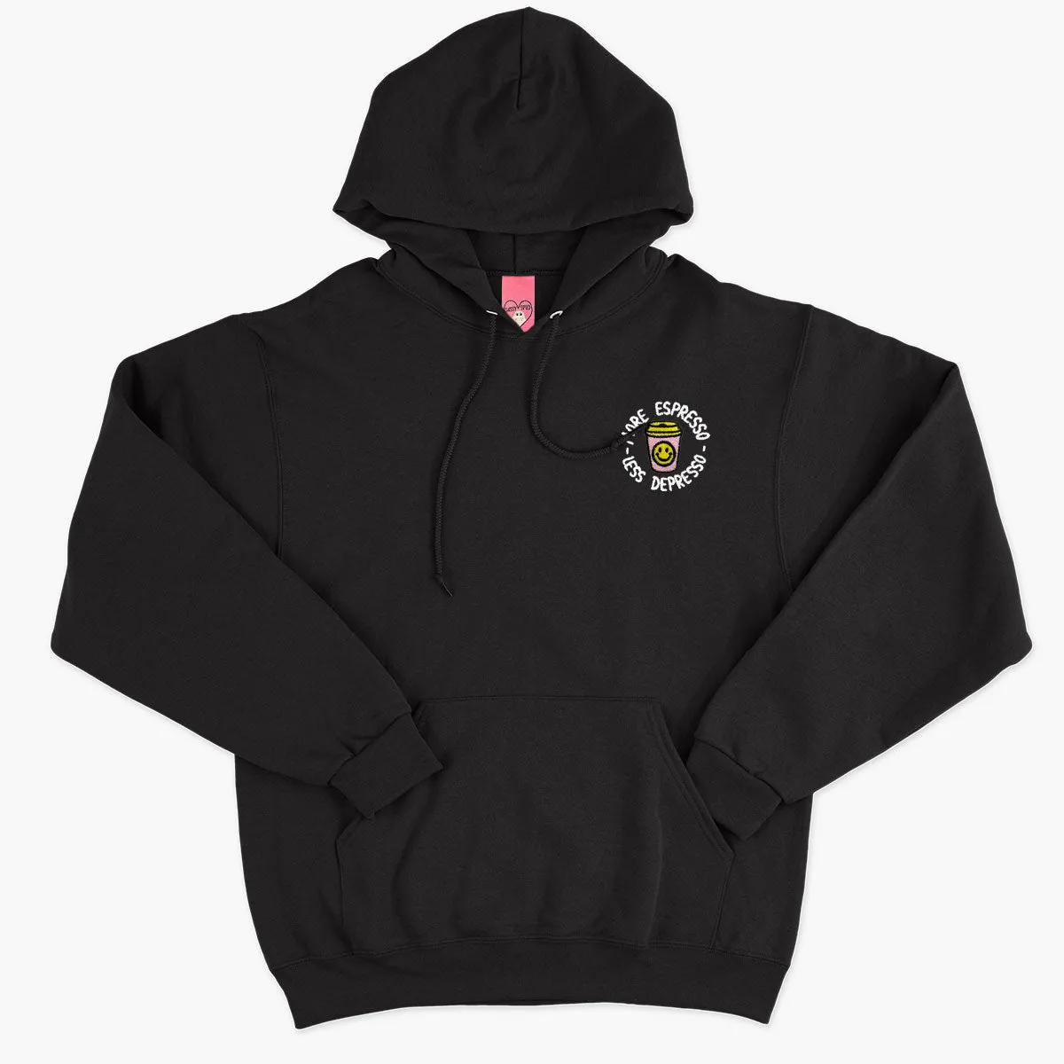 More Espresso Less Depresso Embroidered Hoodie (Unisex)