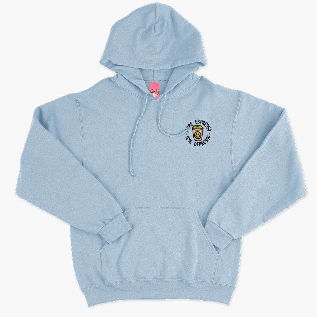 More Espresso Less Depresso Embroidered Hoodie (Unisex)