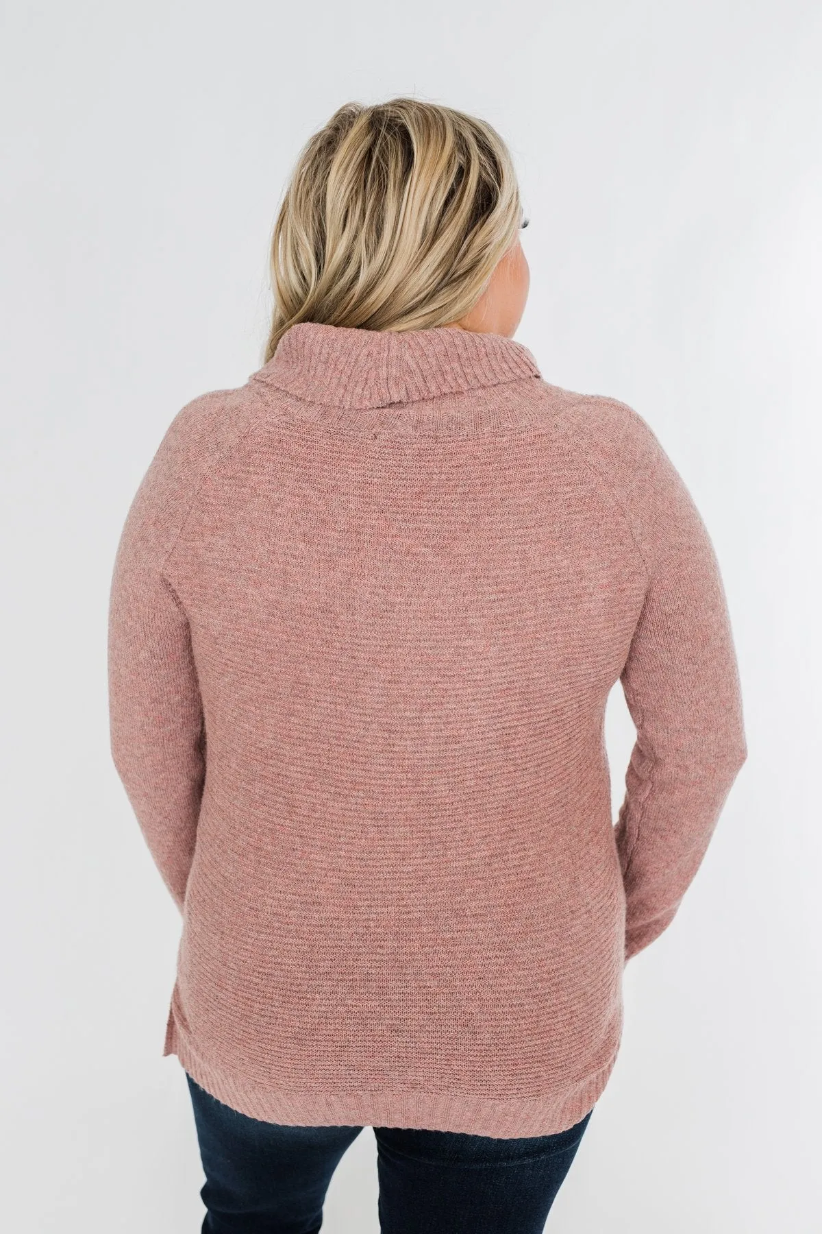 Oh Darling Cowl Neck Sweater- Dusty Mauve