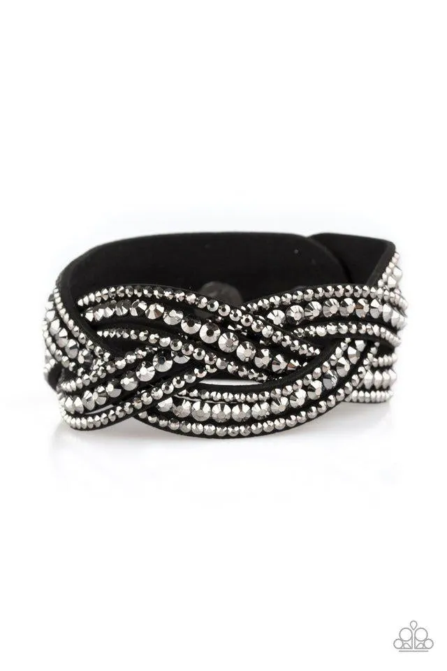 Paparazzi Bracelet ~ Bring On The Bling - Black Hematite stones