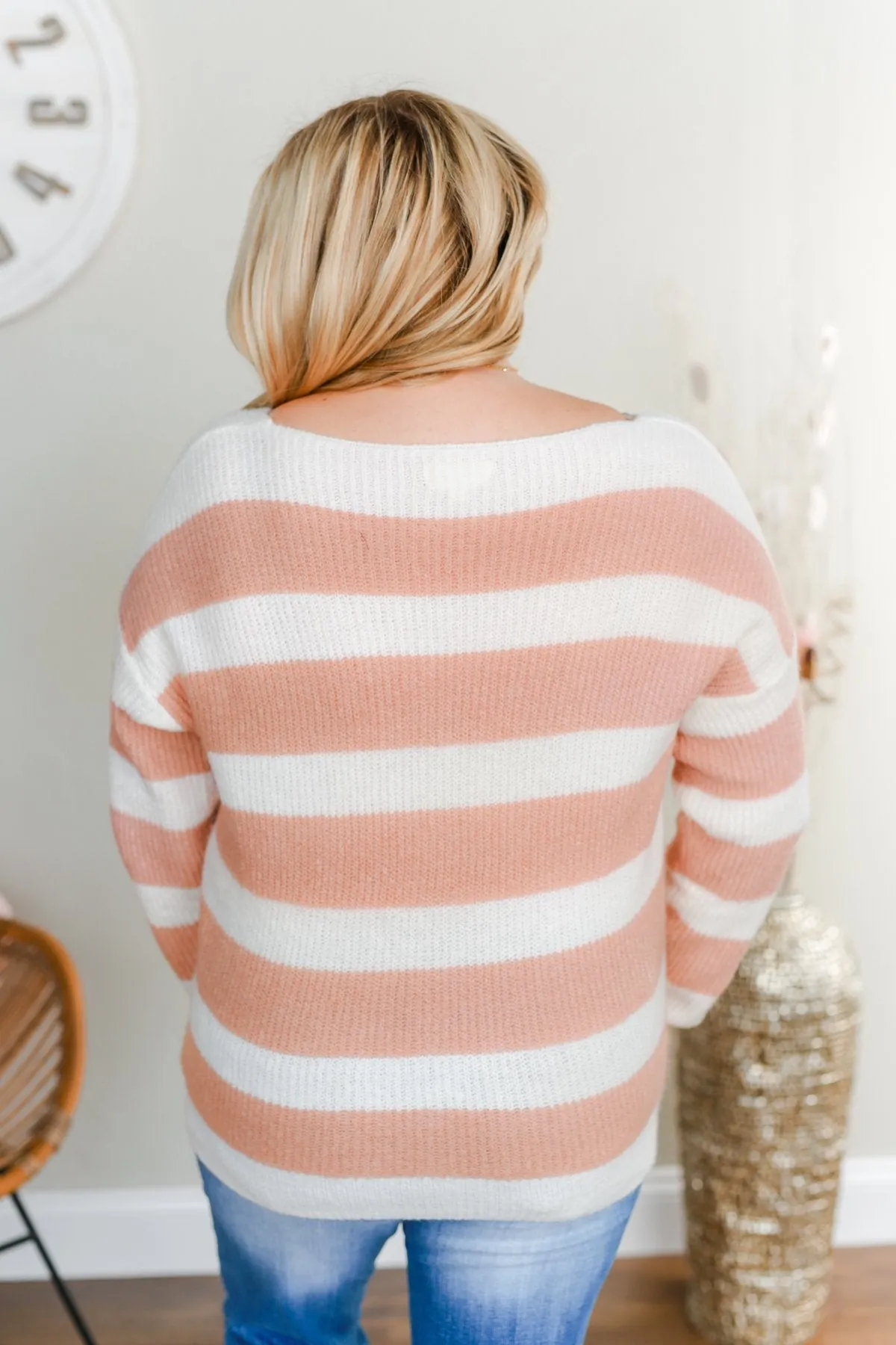 Perfectly Me Knit Sweater- Pink & Off-White