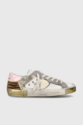 Philippe Model Sneaker PRSX Mixage in Pelle Bianco/Oro