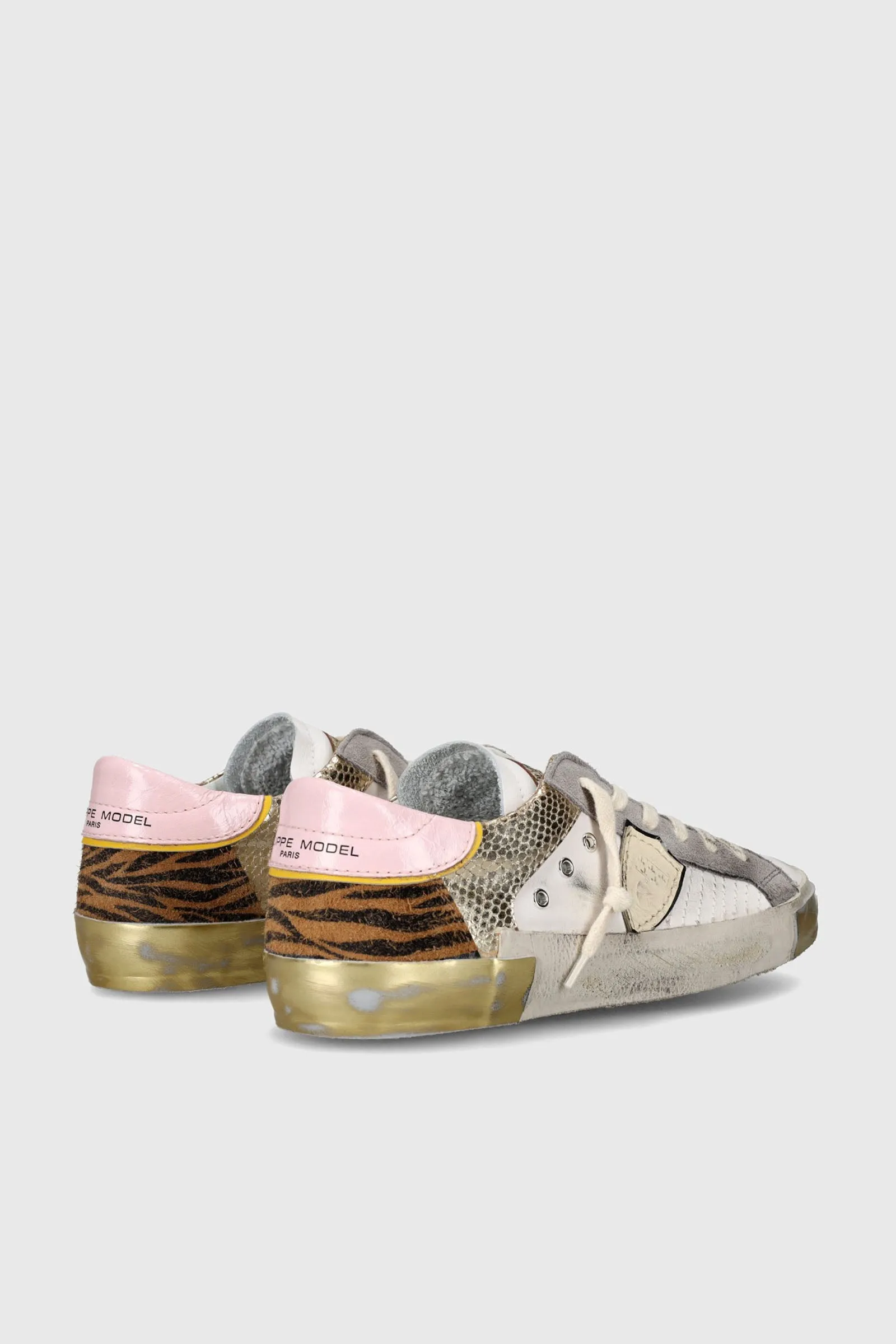 Philippe Model Sneaker PRSX Mixage in Pelle Bianco/Oro