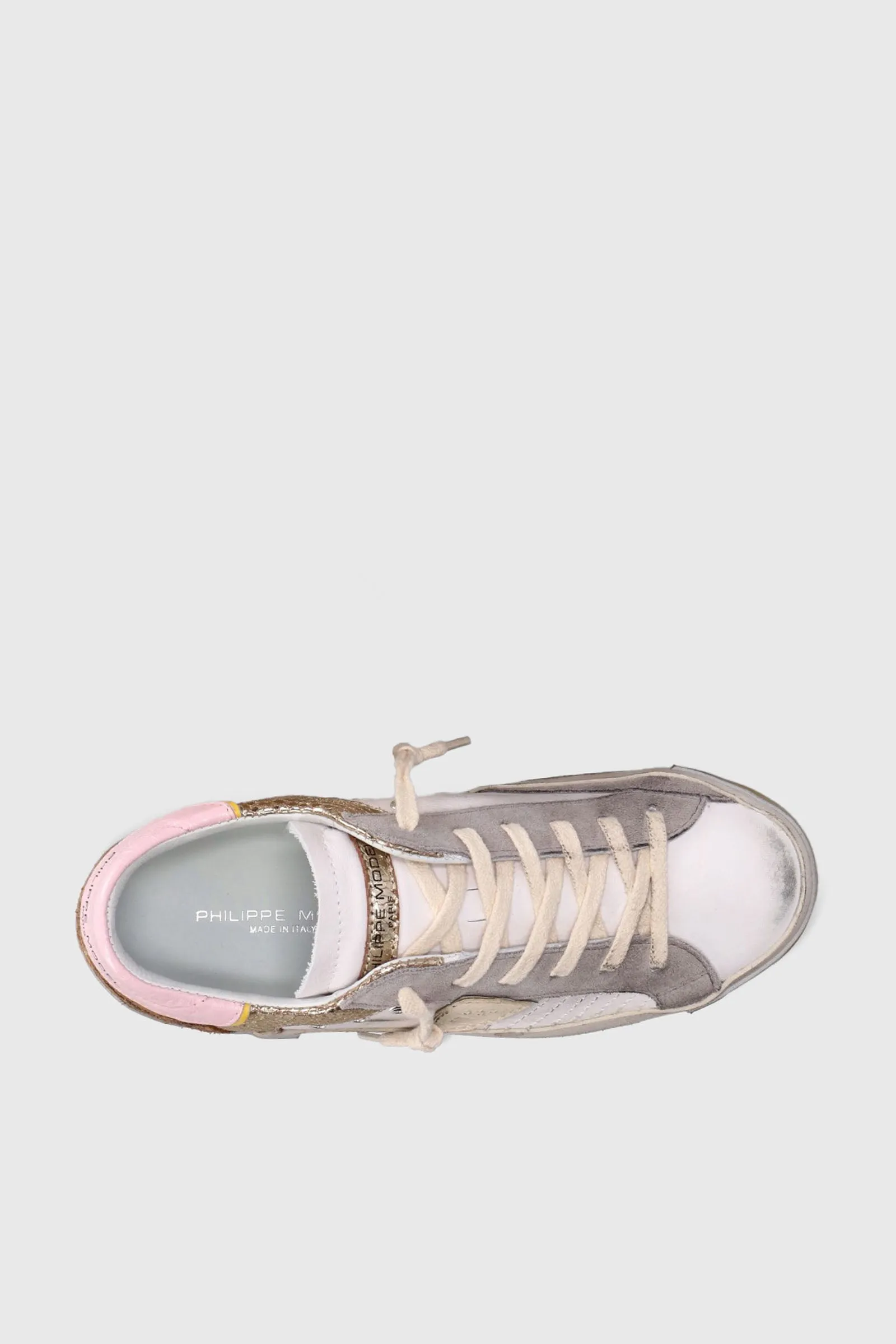 Philippe Model Sneaker PRSX Mixage in Pelle Bianco/Oro